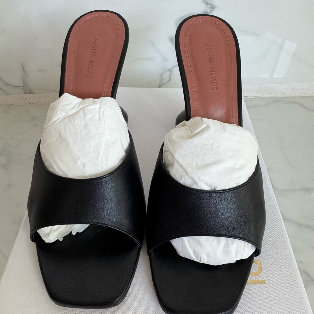 Amina Muaddi Black Lupita mules 39 - Picture 4 of 9